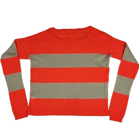 Garage Rugby Stripe Long Sleeve Sweater, Orange & Tan, Lg , Good Used Condition - Picture 2 of 13